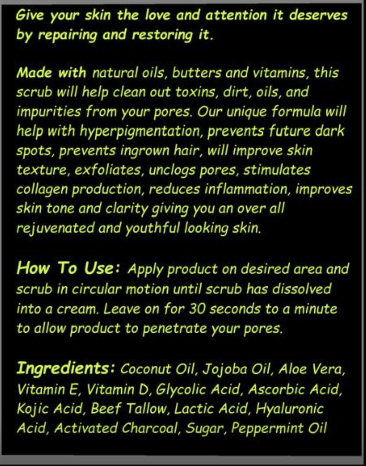Charcoal Exfoliator 12oz.