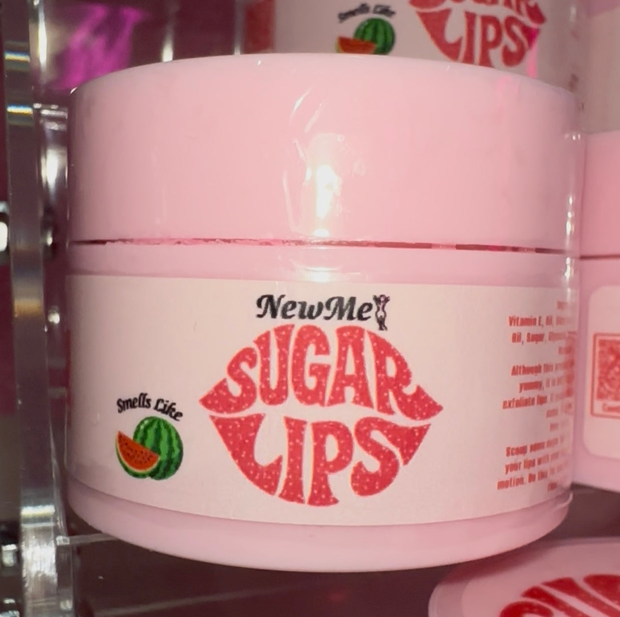 New Me's SugarLips (watermelon lip scrub)